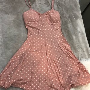 Blush pink polka dot dress